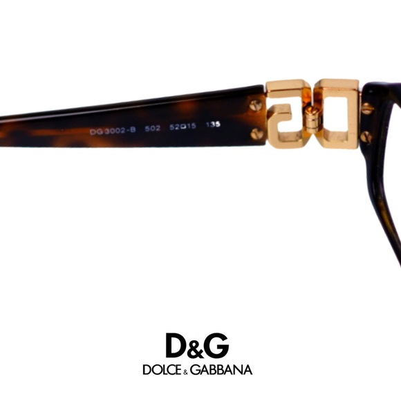 2000's VINTAGE  Dolce & Gabbana DG 3002-B 502 52O15 135 Eyeglasses ✨ Authentic - Picture 6 of 7